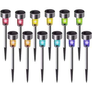 Solar Lights Outdoor Waterproof, Stainless Steel LED Landscape Lighting Outdoor